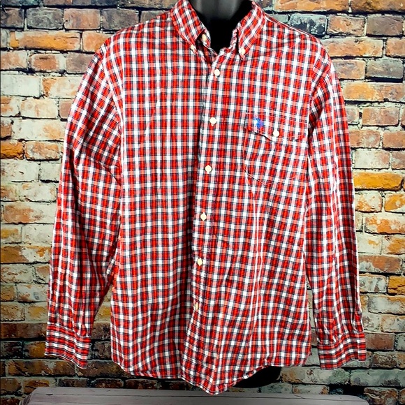 U.S. Polo Assn. Other - US polo assn red & white plaid button down XL